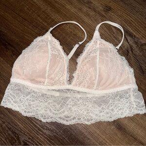 Abercrombie & Fitch White Lace Long Line Bralette